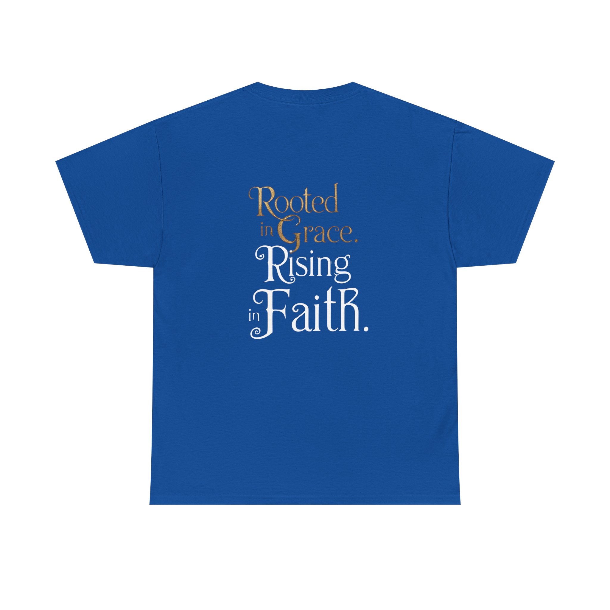 T-Shirt - Rooted in Grace Raising in Faith - Christian Inspirational Tee
