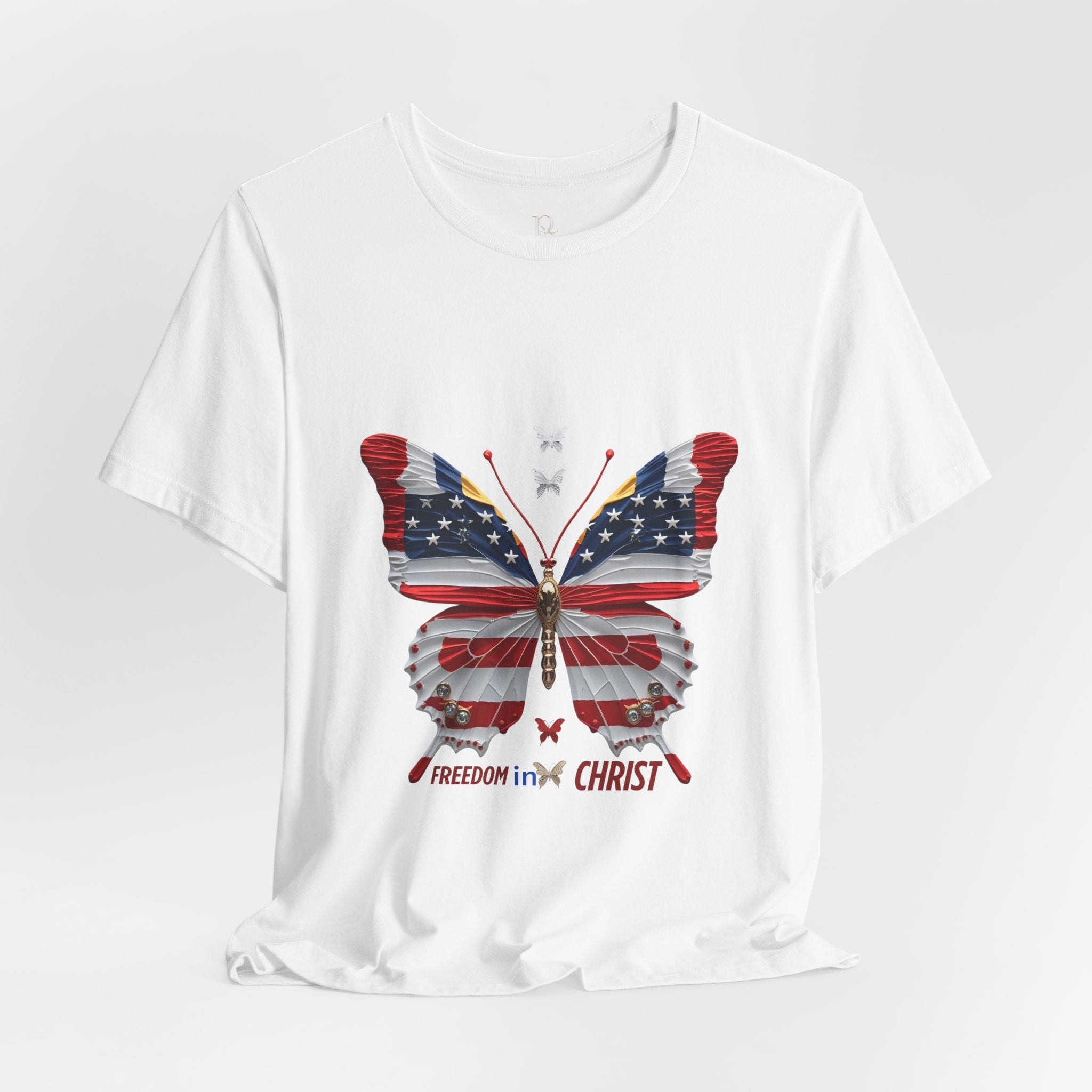 Freedom in Christ - Butterfly Patriotic T-Shirt